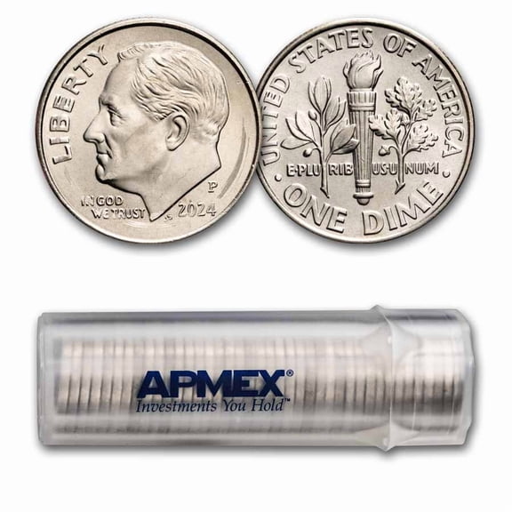 2024-P Roosevelt Dime 50-Coin Roll BU