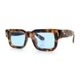 thumbnail image 5 of Hipster Thick Plastic Horn Rim Rectangle Gentleman Fashion Sunglasses Tortoise - Blue, 5 of 8