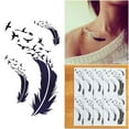 thumbnail image 1 of 10 Sheets Tiny Temporary Tattoo Feather Bird for Men Women, 1 of 6
