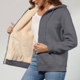 thumbnail image 6 of Women's Hoodie Zip Sherpa Lined Fleece with Pockets Warm Jacket Zip-Up Coat, 6 of 9