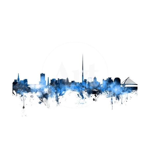 Dublin Ireland Skyline, Unframed Art Print Wall Art by Michael Tompsett Sold by Art.Com