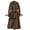 Coffee, variant on Plus Size Women's Long Sleeve Trench Coat with Belted Waist | Double Breasted Lapel Jacket for Fall Winter Business Professional Wear, Solid Slim Fit Overcoat with Pockets