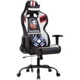 thumbnail image 1 of BestOffice Massage Office Racing Computer Lumbar Support Headrest Armrest Task Rolling Swivel Ergonomic PU Leather Adjustable Desk Chair for Adults Gamer, Black and White, 1 of 7