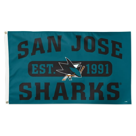 WinCraft San Jose Sharks 3' x 5' Single-Sided Franchise Establishment Deluxe Flag