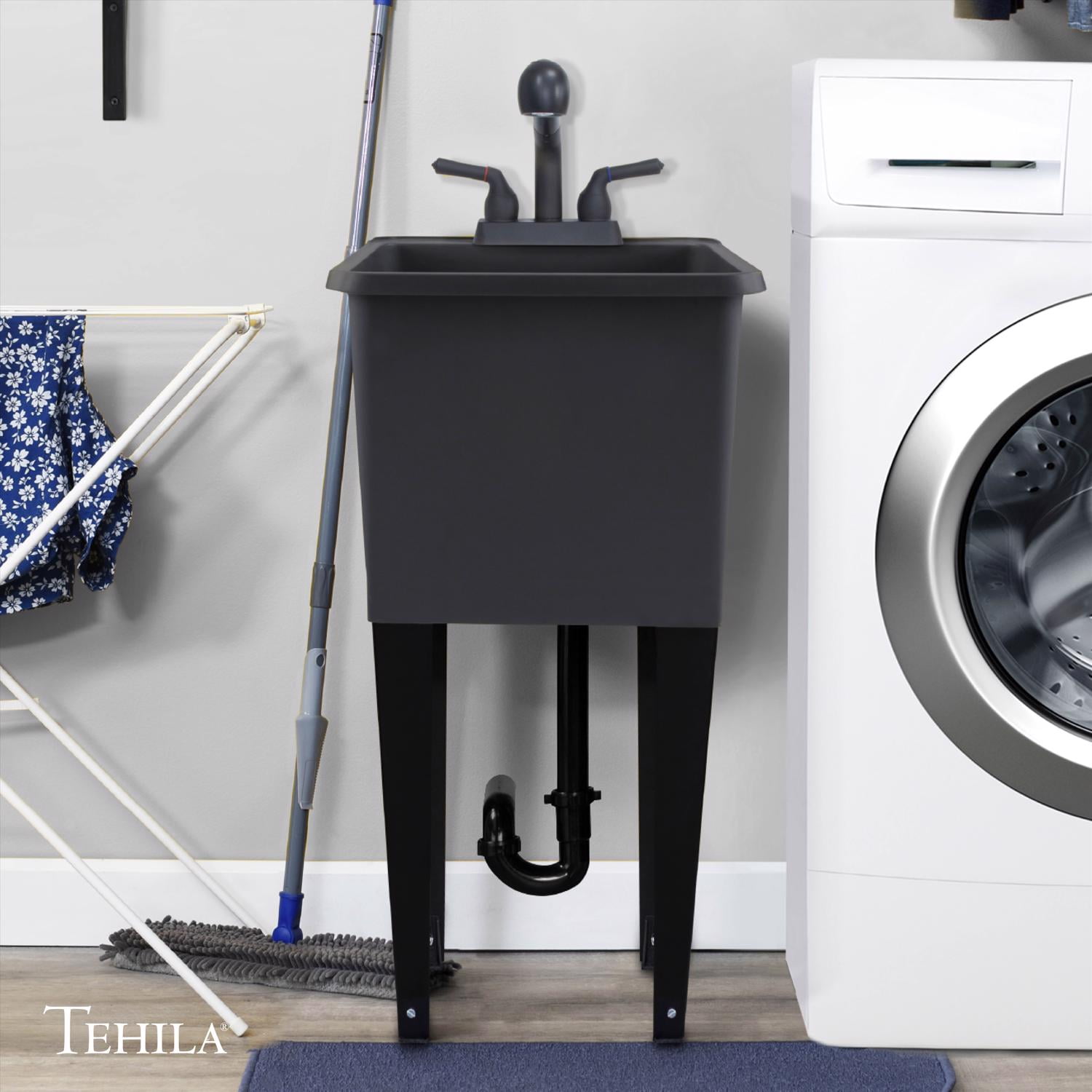 STZ 040 Black Thermoplastic 16gal Freestanding Utility Sink