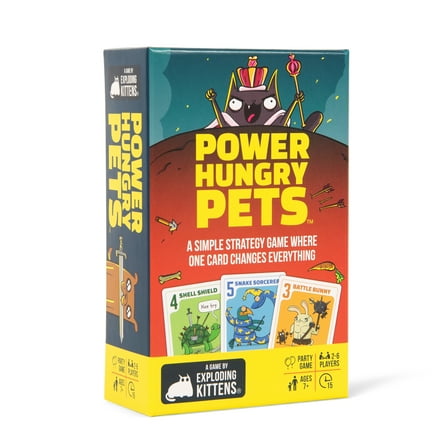 Power Hungry Pets (Small Version) by Exploding Kittens - 2-6 Players - Ages 7  - 15 Minutes to Play