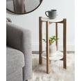 thumbnail image 5 of Kate and Laurel Moxley Modern Marble Side Table, 12 x 12 x 24, Natural and White,  Round Two-Tier End Table for Storage and Display, 5 of 6