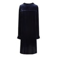 thumbnail image 6 of ICHUANYI Womens Elegant Solid Long Sleeve Velvet Lace Stitching V Neck Sling Party Club Dresses Summer, 6 of 7