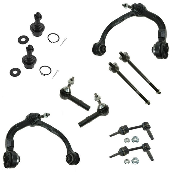 TRQ 10pc Kit Control Arm Ball Joint Tie Rod Sway Bar Link LH RH for Ford Lincoln PSA59769