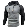 thumbnail image 3 of MHFRRA Sudadera con Capucha Informal de Manga Larga con Cuadros Pequeños y Bloques de Color para Hombre Gris, 3 of 3