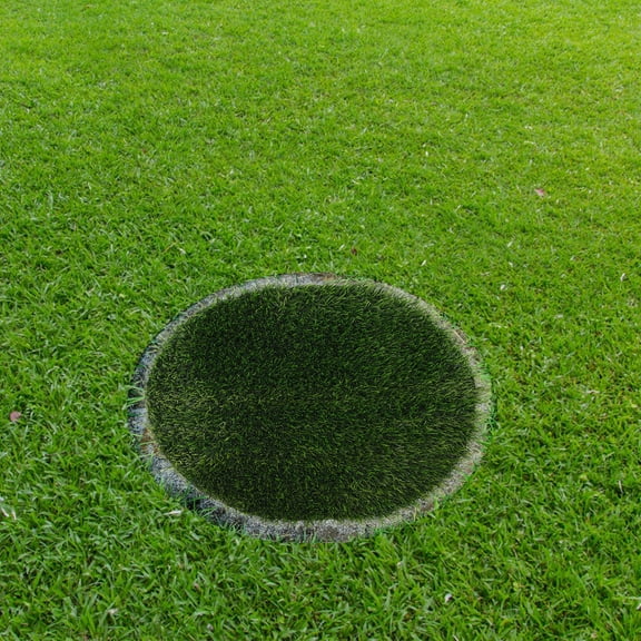 Supvox Round Fake Grass Turf Tiles for Outdoor Decor Dining Table Centerpiece Green