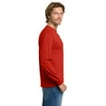 thumbnail image 4 of Gildan Men’s Long Sleeve Crewneck T-Shirt, Heavy Cotton, Classic Solid Tee, Bulk, Red, 5-Pack, M, 4 of 5