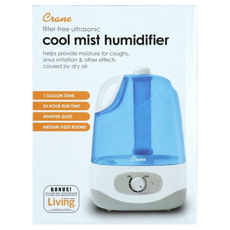 CRANE - 1 Gal. Ultrasonic Cool Mist Humidifier - Blue/White