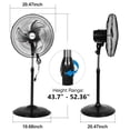 thumbnail image 5 of ACHAZEL 18" High Velocity Pedestal Fan, 3-Speed Oscillating Metal Shop Fan with Aluminum Blades, Adjustable Industrial Standing Fan for Garage & Commercial, 5 of 8
