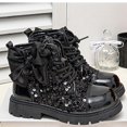 thumbnail image 5 of Viluyesy Girls Glitter Boots Non Slip Comfortable Durable Easy On Off Side Zipper Sequin Bow Dressy Shoes Black Size 12.5 Little Kids, 5 of 9