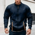 thumbnail image 5 of Men's Zip Up Pullover Jacket Lightweight Athletic Top For Gym Running Workout Casual Streetwear, 5 of 6