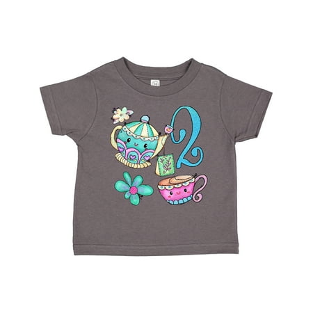 

Inktastic Cute Tea Party 2nd Birthday Boys or Girls Toddler T-Shirt