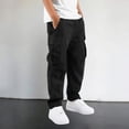 thumbnail image 2 of oqasdz Boys' Pants Solid Color Cargo Pants with Multiple Pockets Loose Fit Hiking Trousers for Toddler Kids Play and Daily Wear Casual Outdoor, 2 of 5