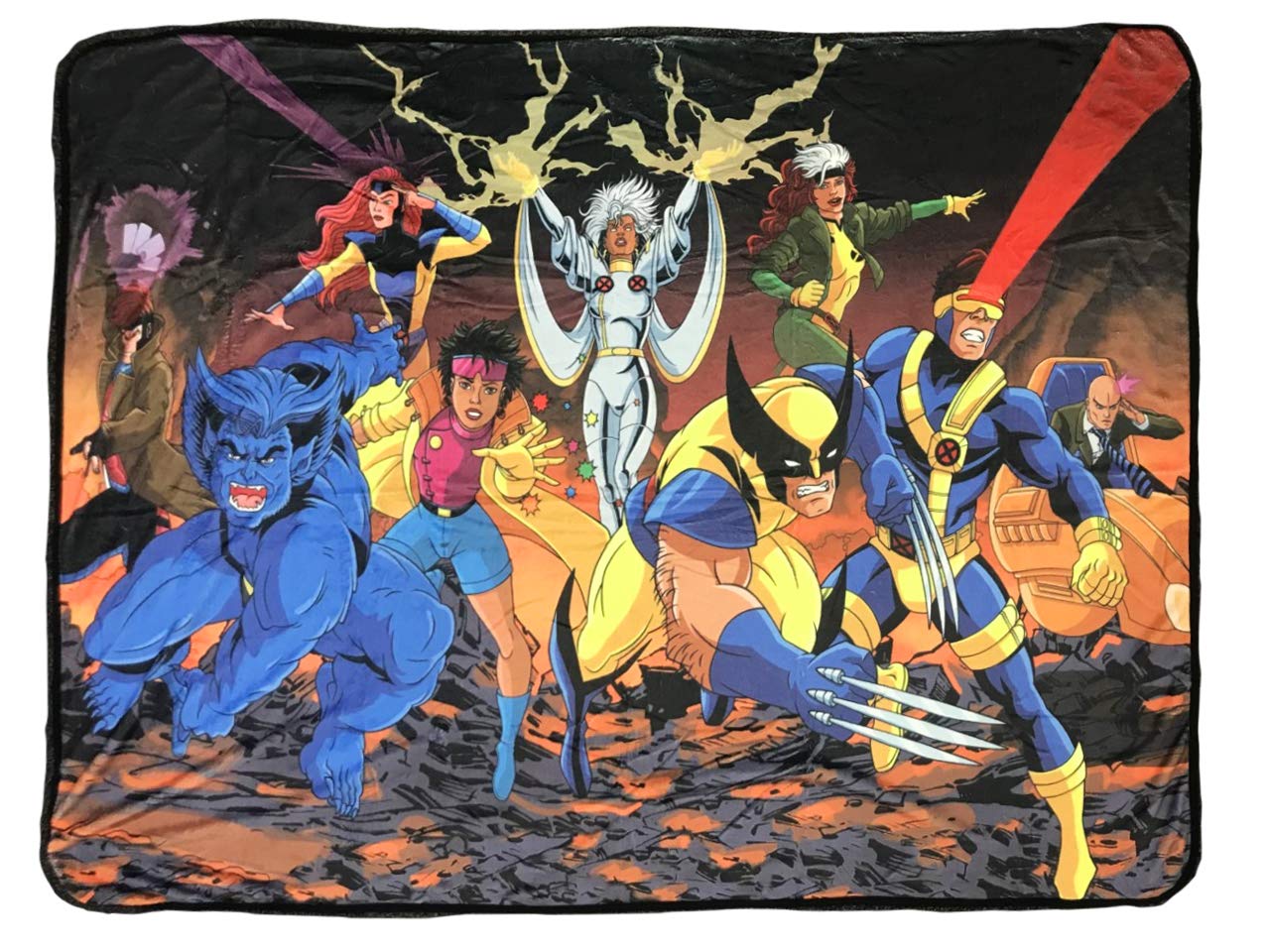Marvel X-Men Fleece-Überwurfdecke – Offiziell Lizenziert, 90er Jahre Design, Ultraweich & Warm