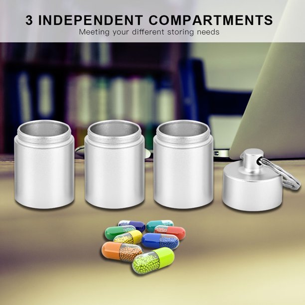 Contenedor De Pastillas Para Acampar, Botella De Supervivencia De Aleación De Aluminio, Sellado Hermético A Prueba De Agua, Fácil De Transportar Para Acampar Al Aire Libre Para Cergrey Survival Bottle