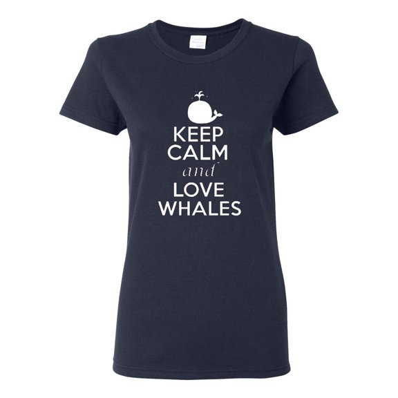Ladies Keep Calm and Love Whales T-Shirt Tee
