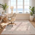 thumbnail image 3 of Design&I 9'x12' Washable Area Rug Snag-Free Pink Mauve Blush Interlocking Lattice Center Pastel Rows Argyle for Dining Room, Basement, Large Office, 3 of 7