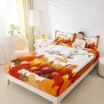 thumbnail image 4 of Feelyou Fall Autumn Pumpkin Queen Sheet Sets, Marple Leaves Plant Bed Set, 4pcs, 4 of 7