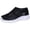 Black, variant on Women's Breathable Mesh Floral Sneakers Platform Wedge Embroidered Slip On Chunky Platform Shoes with Hidden Wedge Heel White 7 Wide