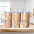 thumbnail image 2 of Bohemian Style 20oz Insulated Travel Cup with Lid and Straws, Stainless Steel Coffee Mug, Double Wall Vacuum Tumbler, Leakproof, 2 of 5