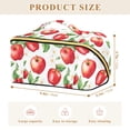 thumbnail image 4 of FORMRS Makeup Bag Travel Cosmetic Organizer for Women Fold Flat Zipper Pouch with Handle, White Apple Pattern, 4 of 8