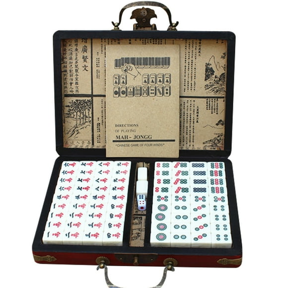 Mahjong Box 22mm Portable Mini Mahjong Tourism Dormitory Family Mahjong Traditional Chinese Version Game Set