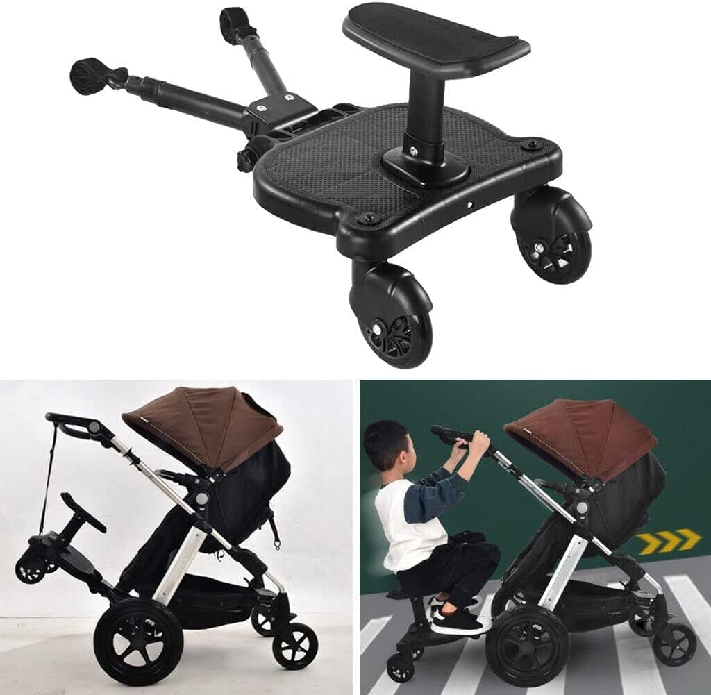 Toddlers Stroller Board Attachment Baby seat with Detachable - 2 in1 Sit and Stand up Buggies and Prams Toddler to Ride - Black