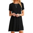 thumbnail image 1 of Women Summer Casual T Shirt Dresses A Line Swing Simple Multicolor Mini Dress, 1 of 2