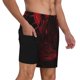 thumbnail image 2 of Balery Red Gothic Skeleton Throne Bañador para hombre, shorts de playa de secado rápido con entrepierna y forro de compresión-Medium, 2 of 6