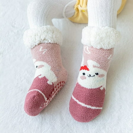 

6 Pairs Socks for Women Children Baby Kids Coral Pile Warm Socks Cartoon Baby Socks Womens Socks