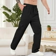thumbnail image 4 of Dagegui Mens Casual Cargo Pant Loose Fit Outdoor Hiking Pants Drawstring Elastic Waist Joggers with Pockets Black L, 4 of 7