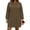 Brown, variant on Women's Long Sleeve Sweatshirt Dress with Pockets, Casual Loose Fit Mini Tunic Top, Soft Cotton Blend Pullover for Fall Winter Layering