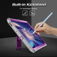 thumbnail image 4 of Fintie Shockproof Case for Samsung Galaxy Tab S6 Lite 10.4 Inch 2024/2022/2020, Tuatara Rugged Unibody Hybrid Full Protective Bumper Kickstand Cover with Built-in Screen Protector, Purple, 4 of 9