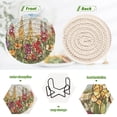 thumbnail image 4 of Haosy Set of 6 Drink Woven Coaster with Holder Heat Resistant Non-Slip Bar Coasters 4 Inches Colored Glass Flowers, 4 of 7