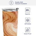thumbnail image 4 of 11oz Stainless Steel Tumbler with Straw, Double Wall Insulated Travel Tumbler Brown and Peach Swirling, 4 of 7