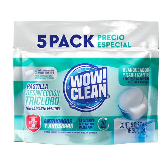 Pastilla Desinfección Wow Clean Tricloro 100gr