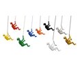 thumbnail image 2 of Climbing Man Wall Art for Home Decor with 30â€ Leather Rope | Polyresin Statues and Sculptures with Hanging Hardware Included for Modern Wall Decor and Motivational Art, Multi Color, Set of 9, 2 of 10