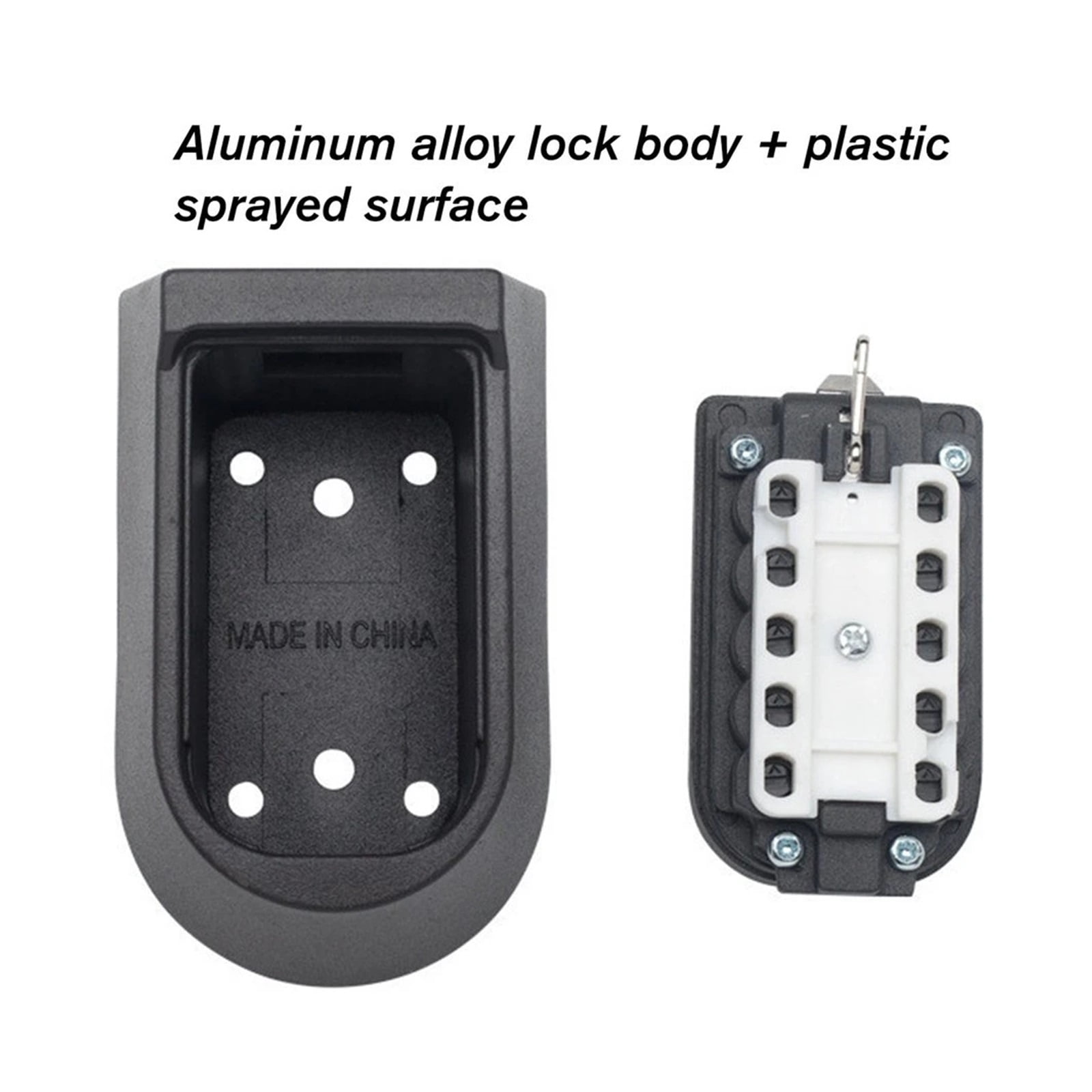 Wall Mounted Outdoor Key Storage Lock Box 10 Digit Push-Button Combination Password Key Safe Box Resettable Code Key Holder ,Upgraded Security Combination Lock