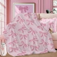 thumbnail image 3 of Soft Funny Throw Blanket Pink Bow,Coquette Girly Blanket Gifts For Kids Women Teens,Flannel Lightweight Blanket,Cute Pink Bow Bedding For Spring Preppy Decorations, 3 of 7