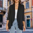 thumbnail image 3 of Cárdigan Ligero Cárdigan ligero para mujer Estilo informal Cárdigan drapeado suave para mujer Traje diario Kuymtek Negro L para Mujer, 3 of 6