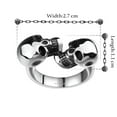 thumbnail image 3 of EOEMY Stainless Steel Antique Gothic Biker Tribal Ring Black Men'S Unisex Skull B178-9, 3 of 9