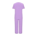 thumbnail image 4 of BEFOKA Scrub Tops and Pant for Women Short Sleeve V Neck Men Nursing Uniforms Working Nurse Unifrom with Pockets 2PC, 4 of 6