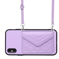 thumbnail image 4 of for iPhone X/XS Slim Case with Card Holders and Strap for Women, iPhone X/XS Phone Case Wallet PU Leather Kickstand RFID Blocking Flip Shockproof Wallet Case - Purple, 4 of 11