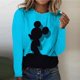 thumbnail image 1 of Disney Mickey Mouse Print Women's Long Sleeve Round Neck T-shirt Cartoon Four Seasons Top Women's T-shirt Y2k Graphic T-shirtXXXL Gao Jinjia LED, 1 of 2