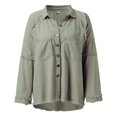 thumbnail image 4 of Long Sleeve Denim Jacket Oversized Lapel Button Up Shacket Casual Boyfriend Western Trucker Jean Jackets Woman's Clothes Business Casual Coat for Women Woman plus Jackets Dress Jackets for Women, 4 of 4